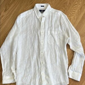 Vineyard Vines Men’s 100% Linen White Casual Murray Button Down Shirt size L
